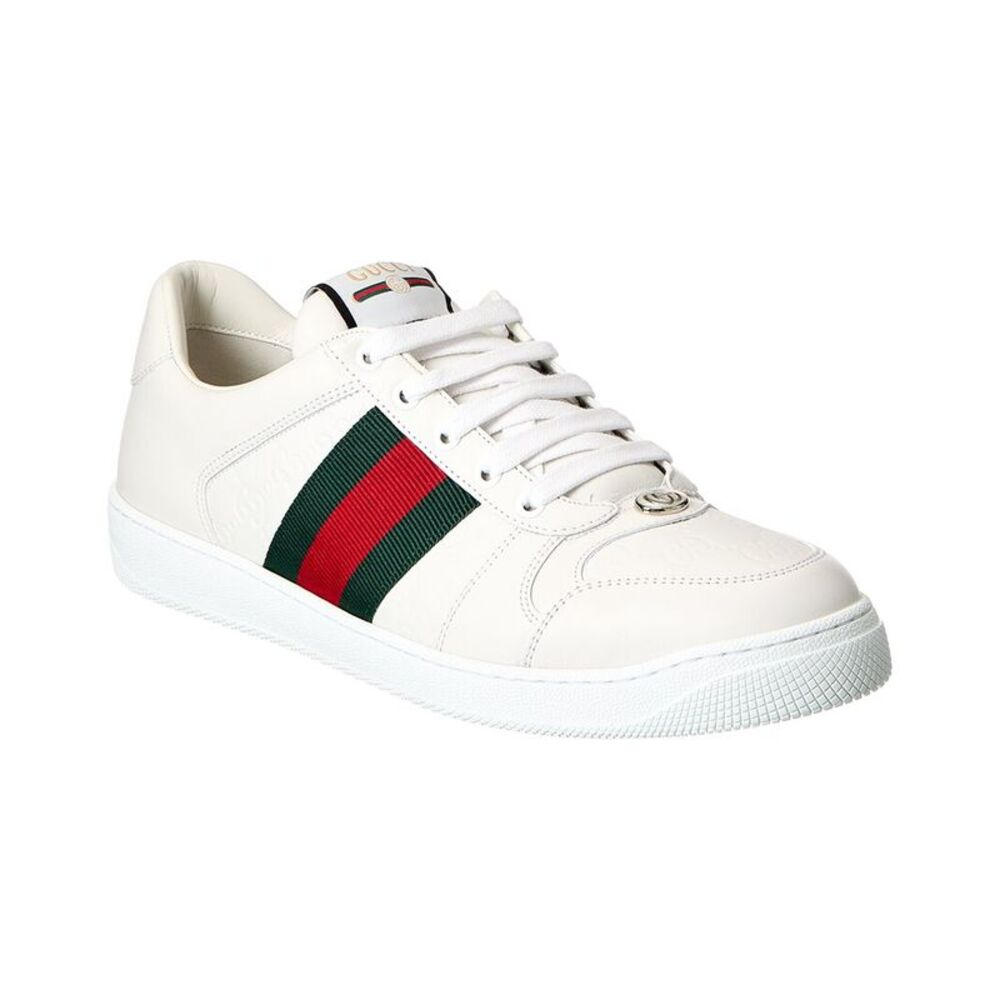 Gucci Screener Trainer Leather Sneaker, White - Picture 1 of 5